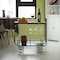 Vintiquewise Metal Wine Bar Serving Cart with Rolling Wheels, Glass Holder, and Wine Rack QI004280 - alternate 6